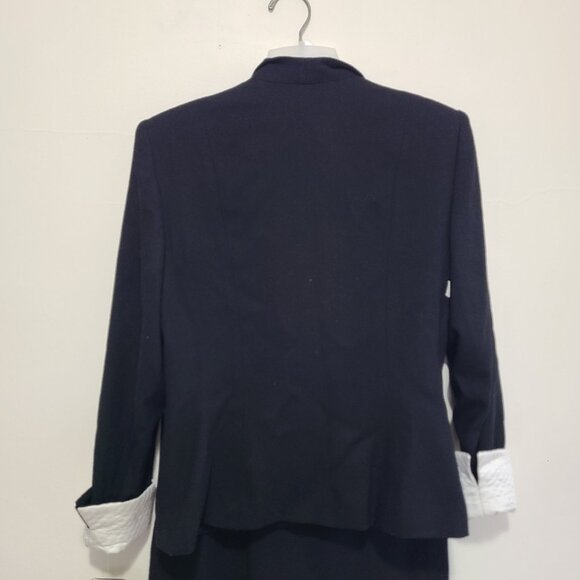 NWT CHRISTIAN DIOR Vintage Skirt & Blazer Suit Set Wool Gold Buttons Size 8 - Picture 2 of 16